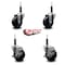Service Caster 3.5'' Soft Rubber Wheel Swivel 3/4'' Expanding Stem Caster Set 2 Brakes, 4PK SCC-EX20S3514-SRS-2-TLB-2-34 - alternate 2